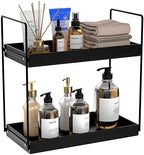 NPPLUS Bathroom Countertop Organizer, 2 Tier Metal Vanity Counter Skincare Shelf, Matte Black, 13.6"L x 6.9"W x 13.8"H by NPPLUS