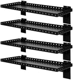Slatwall Shelves 24x10 Inch, Slatwall Accessories for Retail, Garage, Home Storage, Heavy Duty Slat Wall Hanging Shelf (4, Black) by Unknown