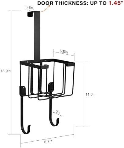 ORLESS Over The Door/Wall Mount Ironing Board Hanger, Laundry Room Iron and Ironing Caddy Board Storage Holder, Black - Image 6