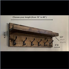 Coat Rack with Shelf Wall Mounted with Storage (Choose Your Length) Towel Rack Entryway Organizer Key Hooks (28" L (7 Hooks)) - Image 2