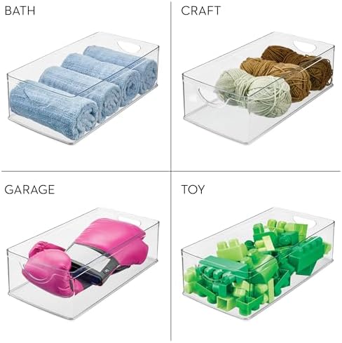iDesign Stackable Clear Plastic Extra Long Storage Bin, 2-Pack - Image 6