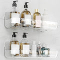 Adhesive Bathroom Shelves, 2 Pack Acryilc No Drill Stick on Shelf by Kawfle