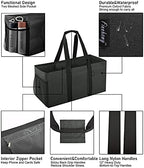 Finnhomy 42L Extra Large Utility Tote Bag, Oxford Fabric Reusable Folding Grocery Bags with Handles and Pockets, 2 Pack - Image 2