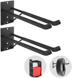 14" Large Heavy Duty Garage Hooks, 2-Pack Steel Garage Storage Hooks with Support Rods, Utility Wall Mount Hangers for Power Tools, Car Tires, Ladders, Chairs, Garden Tools and More by Unknown