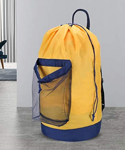 Dalykate Backpack Laundry Bag, Laundry Backpack with Shoulder Straps and Mesh Pocket Durable Nylon Clothes Hamper Bag with Drawstring Closure for College, Travel, Laundromat, Apartment - Image 6