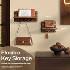 RebeeVision Small Key Holder Wall Mount with 4 Key Hook for Entryway, Brown - Image 5