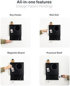 Key Holder Wall Mount and Mail Organizer - Hide Your Mail with a Modern and Minimal Look (Black) - Image 4
