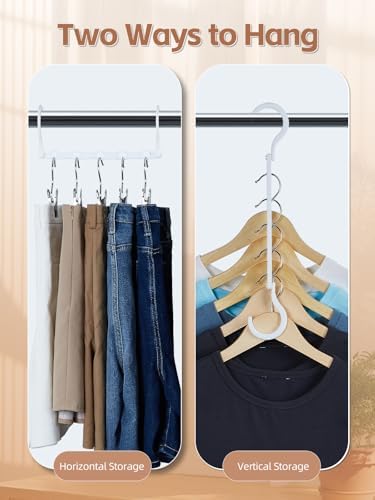 HOUSE DAY White Magic Space Saving Hangers, Premium Smart Hanger Organizer | Space Saver Hanger, Closet Organizer and Storage for Dorm, Apartment, Dorm Room Essentials for Grouping Clothes - Image 4