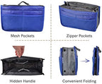 Vercord Purse Organizer Insert for Handbags Bag Organizers Inside Tote Pocketbook Women Nurse Nylon 13 Pockets Royal Blue Small - Image 4