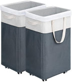 Goodpick 2-Pack Rolling Laundry Basket with Wash Bag, Hamper for Dorm, 75L by Goodpick