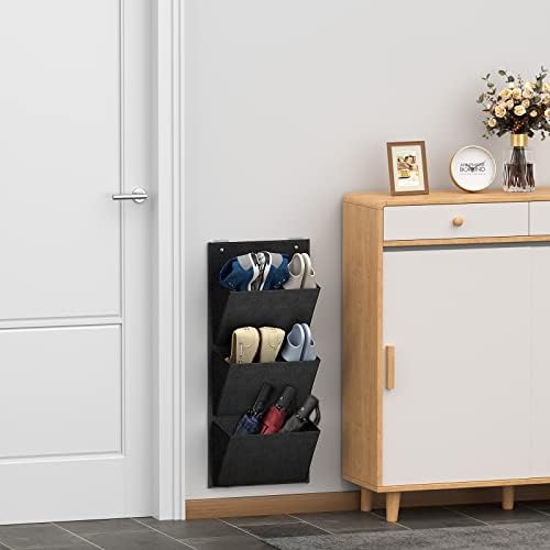 Wall Mounted Hanging Organizer 2Pack,Shoes Rack/Can Store 6Pairs of Plus-Size Sneakers,Also Stores Boots.with Sticky Hanging Mounts, Shoes Holder,Door Shoe Hangers (SM08-Black-2) - Image 5