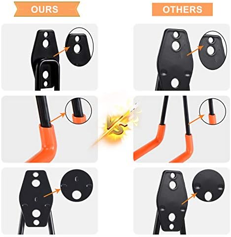 Aoben Heavy Duty Steel Garage Storage Hooks - Utility Tool Hangers and Combinable Wall Mount Hooks for Organizing Ladder, Hold Chairs, Heavy Tools (Medium U, 10 Pack) - Image 4
