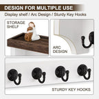 Key and Mail Holder Wall Mount, Mail Organizer with 5 Key Hooks - Image 4