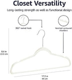 Amazon Basics Slim Velvet Non-Slip Space Saving Suit Clothes Hangers for Closet Organization, Ivory/Beige, 100-Pack - Image 5