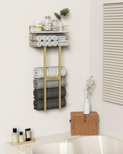 Aetyord Towel Racks for Bathroom Wall Mounted Towel Storage Organizer 31 in - Image 4