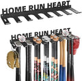 Baseball Bat Storage Rack Wall Mount Softball Holds 14 Bats Metal Organizer Heavy Duty Steel Sports Display Holder Home and Field Equipment Hanger Hooks Hardware Included Home Run by Sahans