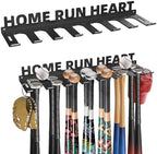 Baseball Bat Storage Rack Wall Mount Softball Holds 14 Bats Metal Organizer Heavy Duty Steel Sports Display Holder Home and Field Equipment Hanger Hooks Hardware Included Home Run by Sahans