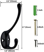 IBosins Wall Mounted Coat Rack, 2 Pack Vintage Wood with 8 Black Hooks - Image 4