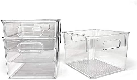 Isaac Jacobs 3-Pack Medium Clear Storage Bins with Handles - Image 4
