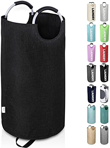 Large Laundry Basket, Laundry Hamper Bag with Handles, 95L Heather Black by SweetMemoLiving
