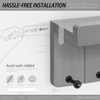 Rebee Vision Key Holder Wall Mount with Shelf for Home Decor, Light Gray - Image 6