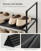 SONGMICS Shoe Rack, 10-Tier Shoe Shelf, Shoe Storage Organizer, 11 x 32.7 x 68 Inches, Metal Frame, Non-Woven Fabric Shelves, for Entryway, Bedroom, Black ULSH110BH01 - Image 5