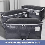StorageRight Heavy Duty Moving Boxes-Moving Bags with Zipper, Reinforced Handles and Tag Pocket-Collapsible Moving Supplies-Totes for Storage Great for Moving, Storage and Travel 93L(Gray-8 Pack) - Image 4
