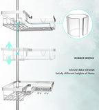 DAOYA Corner Shower Caddy Tension Pole 4 Tier Shower Caddy Organizer Silver - Image 2