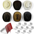 Modern JP Adhesive Hat Hooks for Wall (10-Pack) - Cowboy Hat Rack, Wide Brim Hat Organizer, Strong Hold Hat Hangers for Wall - White by ModernJP