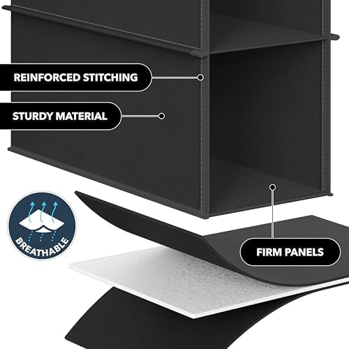 Simple Houseware 10 Shelves Closet Hanging Shoe Organizer, Black | Dual Metal Hooks, Holds Up to 20 lbs, for Narrow Space - Image 4