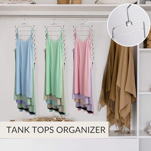 ZEDODIER 3 Pack Tank Top Hanger, Bra Organizer for Closet, Space Saving | 48 Hooks Total, Sturdy Metal, 360° Rotating, Foldable Design, Hanging Closet Organizers and Storage for Apartments and Dorms - Image 3