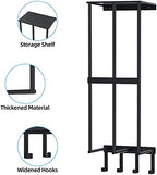 Camping Chair Wall Storage for Garage, Metal Camping Chair Storage Rack Wall Holder, Floating Shelf, 4 Hooks, Stainless Steel, Beach Chair Rack, Umbrella Holder, Garage Chair Organizer, Matte Black - Image 6