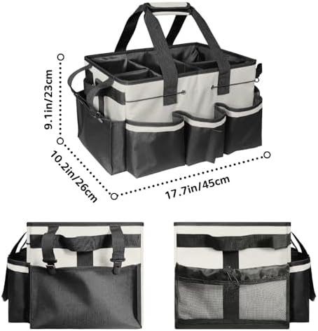 Boczif Cleaning Caddy Bag Wearable,Cleaning Caddy Supplies Organizer(White) - Image 6