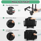 LoDrid Rolling Cleaning Caddy with Lid and Detachable Trolley, Black - Image 4