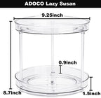 2 Tier Lazy Susan Bathroom Organizer, 9.25Inch Clear 360 Rotating Makeup Organizer for Vanity, Skincare Organizers Perfume Organizer, Spice Rack Organizer for Cabinet- Home Organization and Storage - Image 6