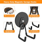 ENUODA Strong Magnetic Hooks Heavy Duty, 25lbs Magnet Tool Holder Garage Storage Hooks for Hanging Yard Tools Extension Cord Hose Power Tools Locker Container Outdoor Indoor, 2 Pack - Image 3