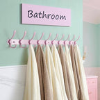 Dseap Coat Rack Wall Mount - 38” Long 10-Tri-Hooks Heavy Duty Coat Hanger Rail Wall Hooks for Hanging Coats Hats Clothing Clothes Purse Mudroom Entryway, Pink, Pack of 2 - Image 4
