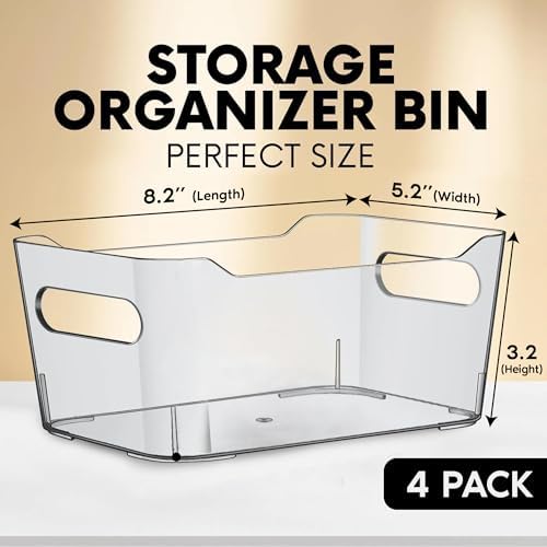 CONTROL KITCHEN Small Clear Plastic Storage Bins, Perfect for Organization or Pantry and, Fridge Organizer, Cabinet Organizers - Image 2