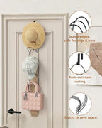 LINFIDITE 10 Pack Hat Rack Hanger Holder Organizer Closet Hanging Baseball Cap Display Storage Rack for Scarves Handbags Towels Clothes Ties Over Door Wall Mounted w Hanging Hook Black - Image 6