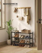 SONGMICS Bamboo Shoe Rack, 3-Tier Stackable Shoe Organizer, for 12-16 Pairs - Image 2