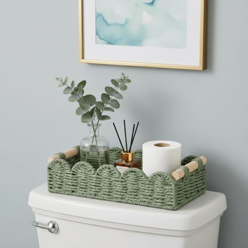 CubesLand Toilet Paper Storage Basket Organizer, Small Wicker Decor Basket - Image 2