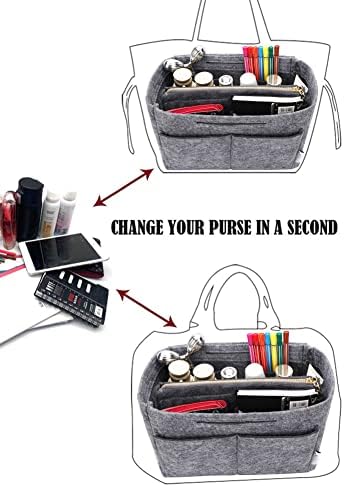 LEXSION Felt Purse Organizer Insert, Tote Bag Shaper Dividers with 5 Sizes - Image 5