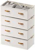 FHSQX 4 Pack Under Bed Storage Bins,10 Inch Tall,White, 31.5x15.8x10 inch by FHSQX