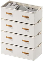 FHSQX 4 Pack Under Bed Storage Bins,10 Inch Tall,White, 31.5x15.8x10 inch by FHSQX