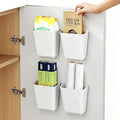 4 Pack Cabinet Door Organizer, Self Adhesive Wall Mount Storage Bins, No Drilling Food Grade ABS plastic for Kitchen, Bathroom, Refrigerator, Wardrobe, Under Sink, Desktop Sundries by senylanhxy