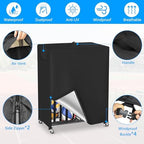 Basketball Rack Cover Garage Sports Equipment Organizer Cover for Ball Storage Rack Waterproof & Dustproof Sports Organizer Bag 38" L x 18" W x 45" H Black - Image 4