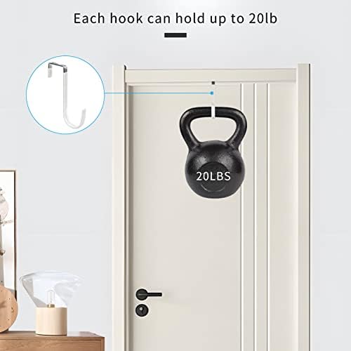 FYY Over the Door Hooks, Single-Hanger 10 Pack, Fits Doors 1 3/8" White - Image 4