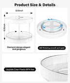 Acina 2-Tier Bathroom Countertop Organizer: 360° Clear Lazy Susan Rotating Storage Tray - Spinning Perfume Cosmetics Vanity Shelf for Bathroom Cabinet, Kitchen (Large) - Image 4