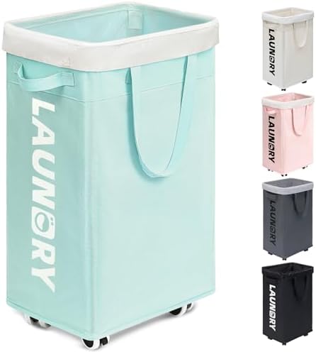 Goodpick 75L Rolling Laundry Basket with Removable Wash Bag for Living Room by Goodpick