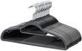 30-Pack Plastic Clothes Hangers, Space Saver, Non Slip, 360° Swivel Hook, 0.2 Inches Slim, Sturdy Heavy Duty Coat Hangers, Durable Hangers for Suits, Black and Dark Gray by SmartHomeforYourFamily